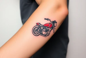 motorcicle tyre fire red tattoo idea