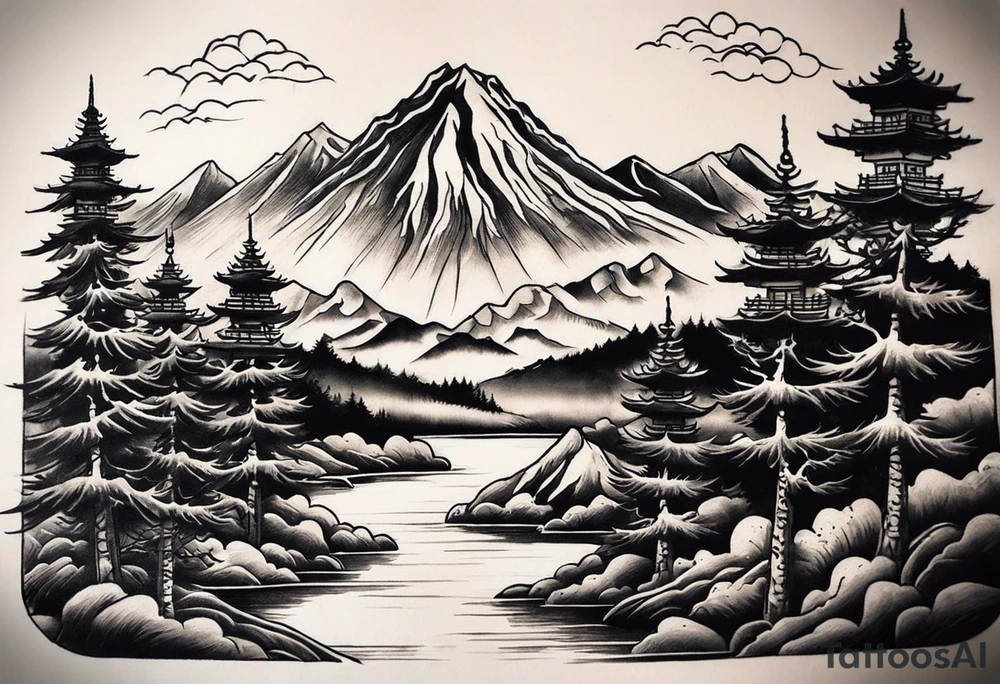 I need a cover-up tattoo. Can you accept the picture to see? I want it to be Treeline and mountain tattoo idea