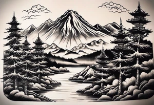 I need a cover-up tattoo. Can you accept the picture to see? I want it to be Treeline and mountain tattoo idea