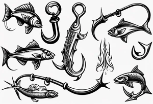 Fishing hooks tattoo idea