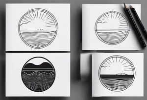 Half sun with water at the bottom tattoo idea
