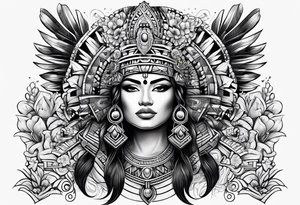 Aztec princess, ollin symbol tattoo idea