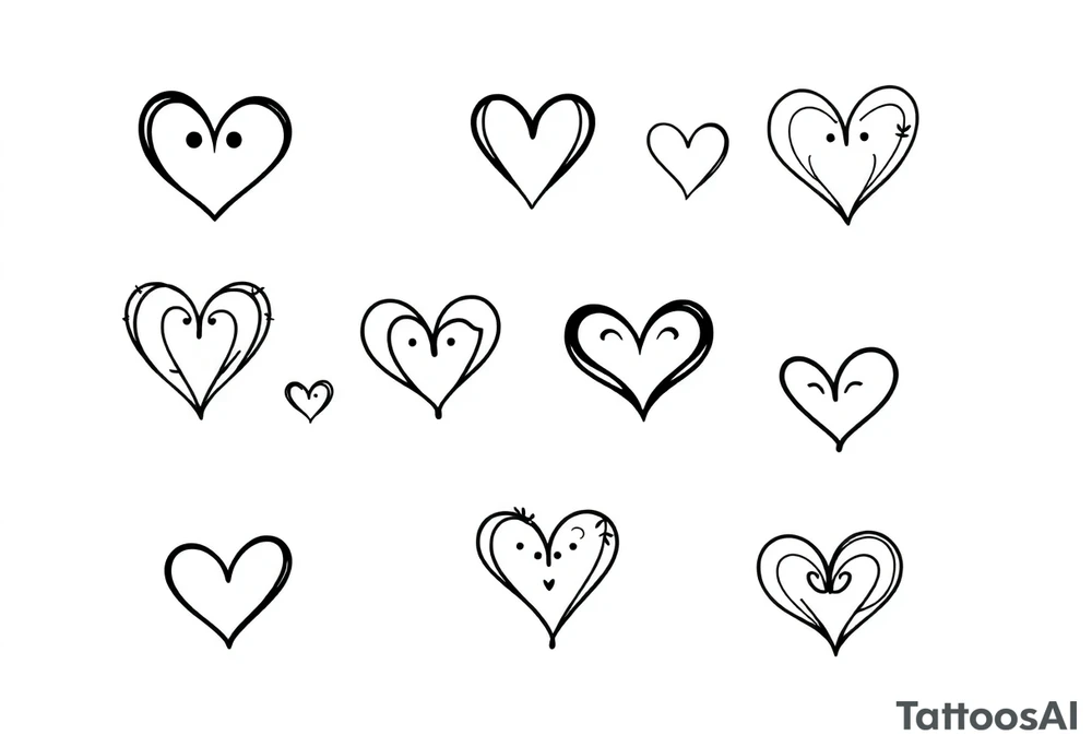 12 unique cute hearts tattoo idea