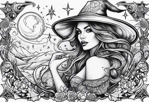 Beautiful witch tattoo idea