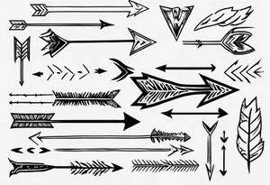 I want a very thin plain arrow going through the sentence “still i rise” which uses a handwritten thin spaced out font tattoo idea