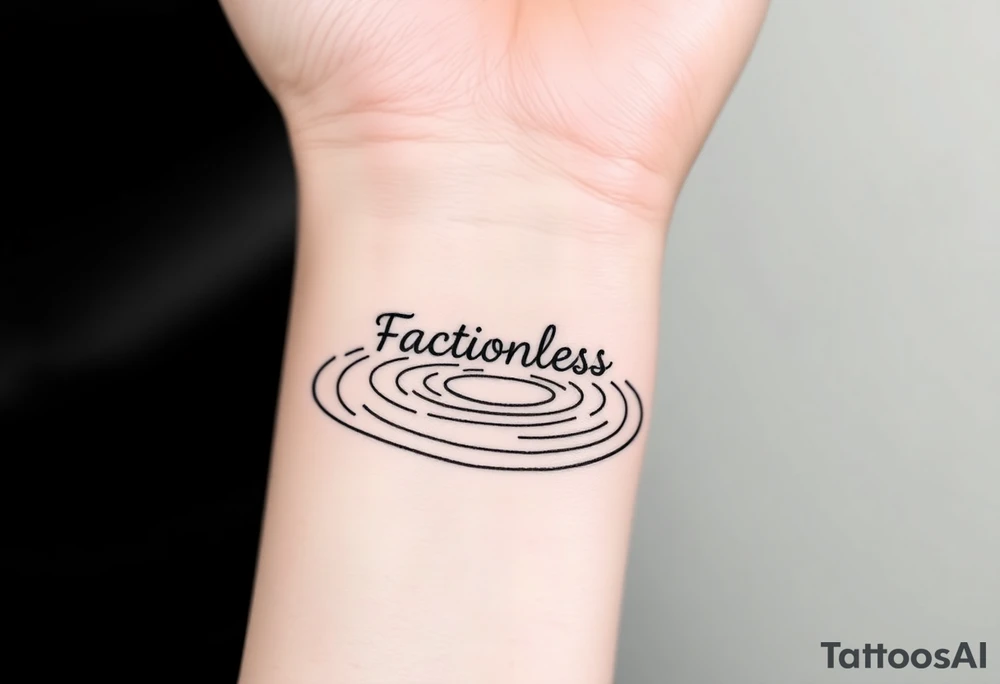 A water ripple effect with the word "Factionless" subtly appearing, representing those who reject societal divisions tattoo idea
