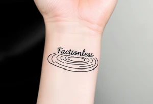 A water ripple effect with the word "Factionless" subtly appearing, representing those who reject societal divisions tattoo idea