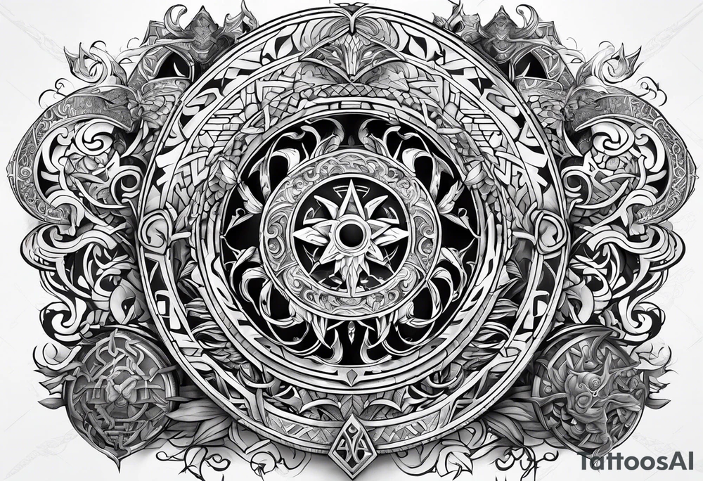 9 realms Norse mythology tattoo idea