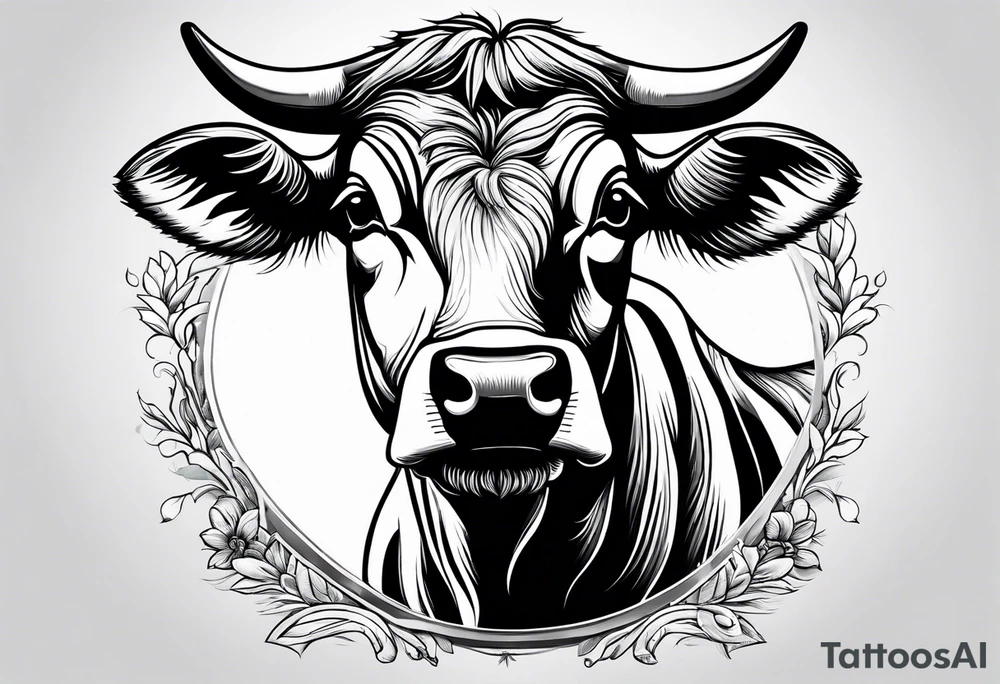 cow on calf tattoo idea