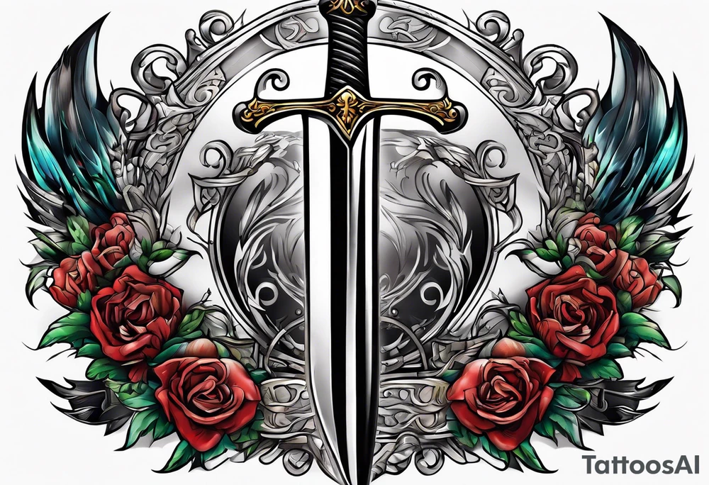 Swords memorial tattoo idea
