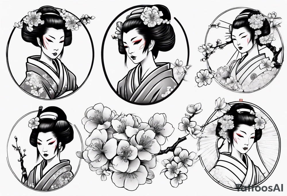 Geisha sakura tattoo idea