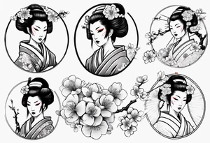 Geisha sakura tattoo idea