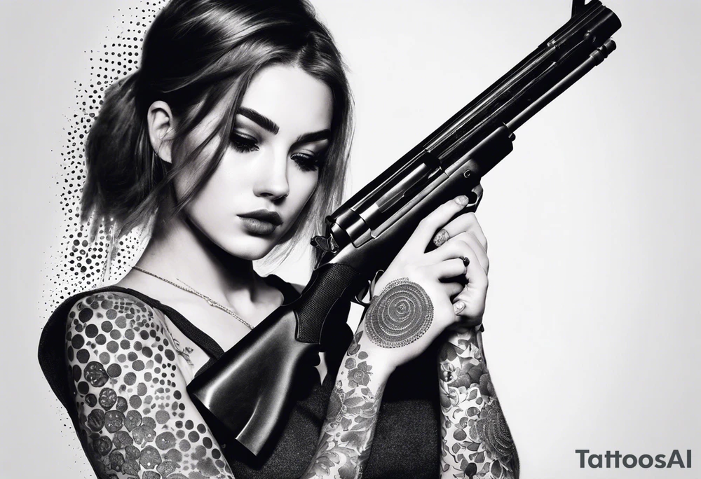 girl with a shotgun tattoo idea