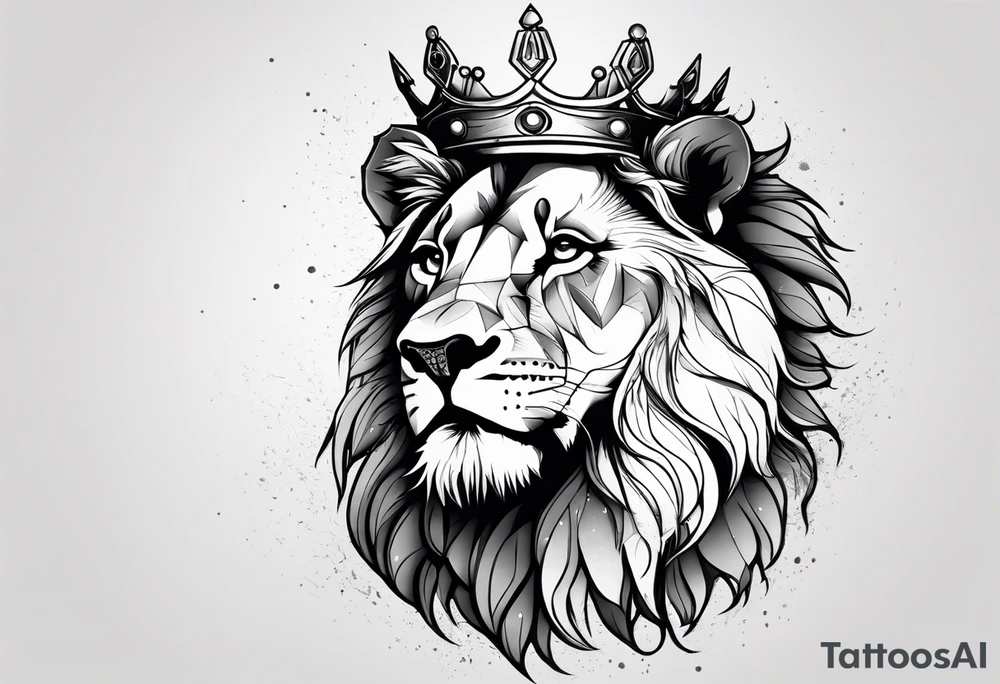 Lion with crown tattoo idea
