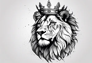Lion with crown tattoo idea