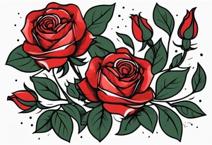 traditional rose bundle red tattoo idea