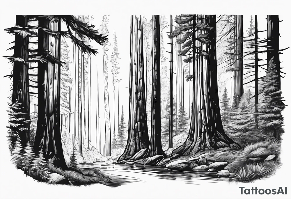 Redwood forest tattoo idea