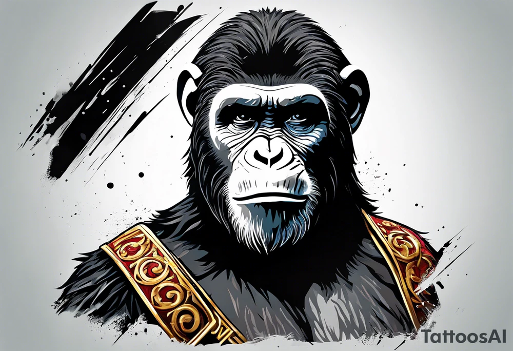 Caesar from the movie planet of the apes tattoo idea