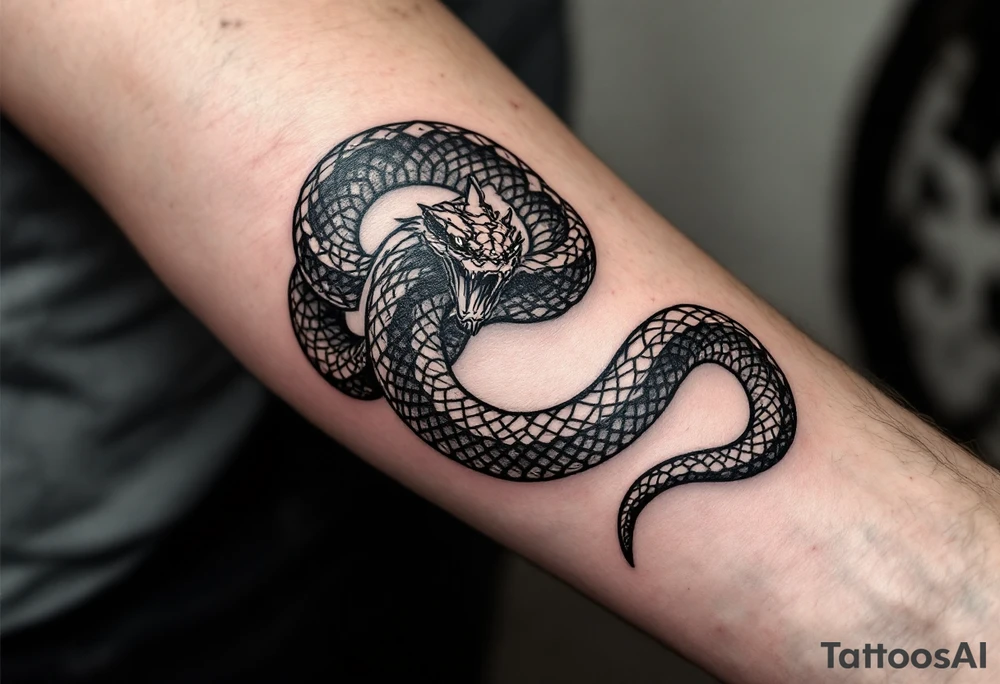 streetwear snake seen from the up view tattoo idea