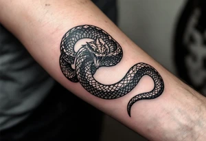 streetwear snake seen from the up view tattoo idea