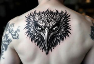 Fierce bird with all seeing gaze and sharp talons tattoo idea