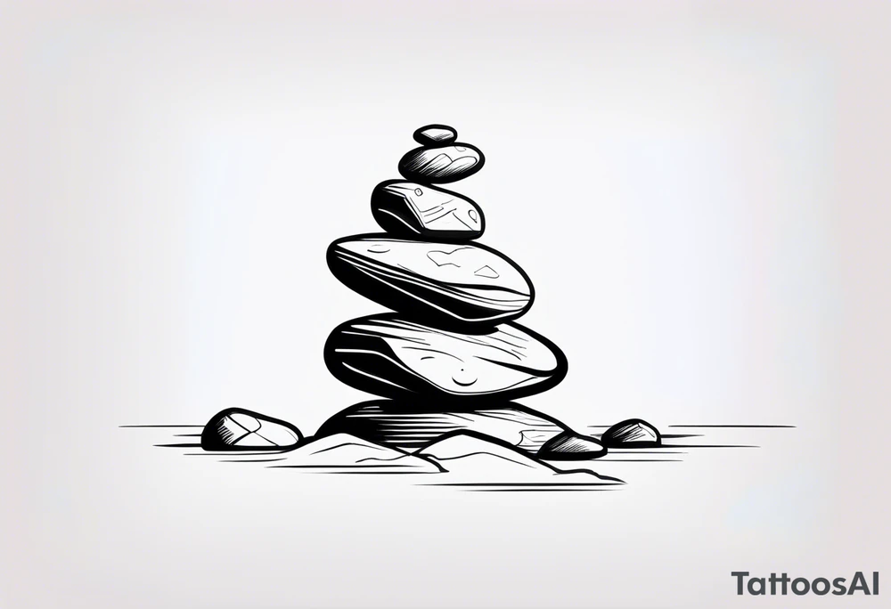 Rocks balancing on top of each other tattoo idea