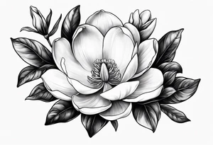 magnolia sketch drawing tattoo idea