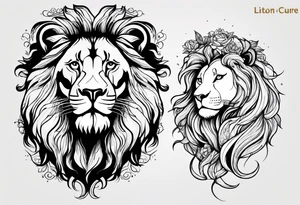 Lion and lioness with august 17 & 18 tattoo idea