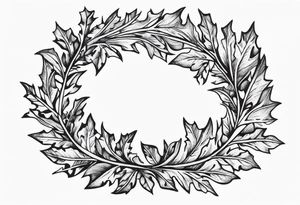 White oak leaf wreath tattoo idea