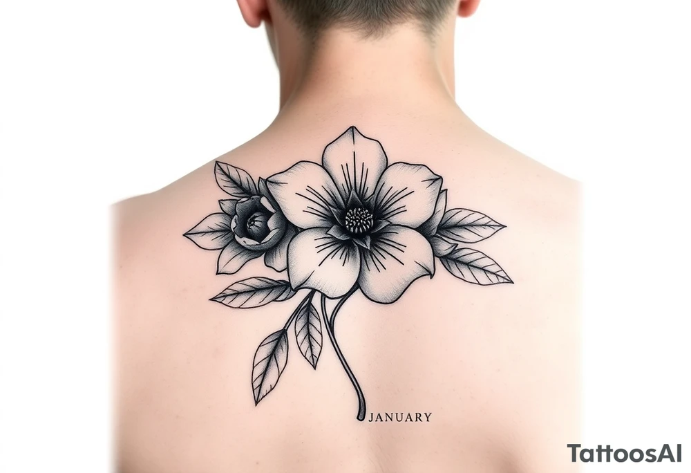 January December july birth Flower tattoo idea