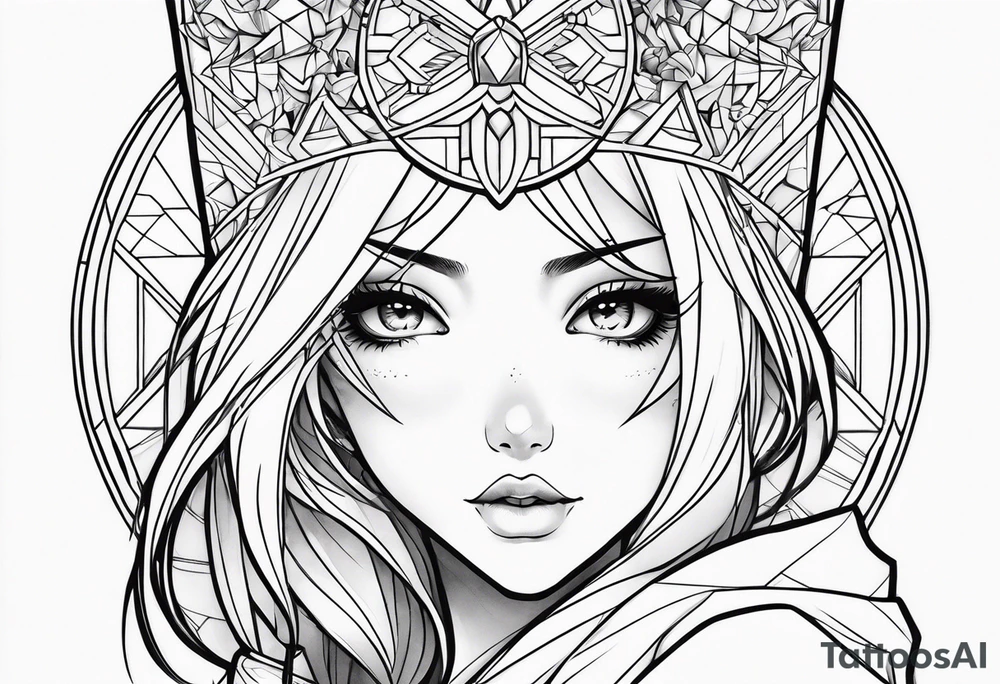 anime girl tattoo idea