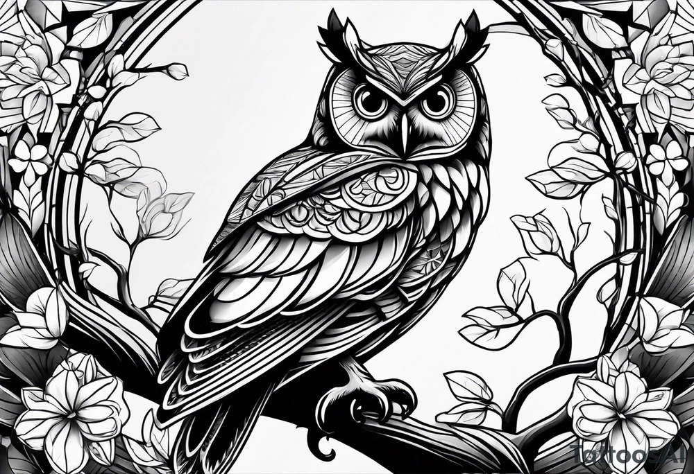 Owl with baby inside tattoo idea