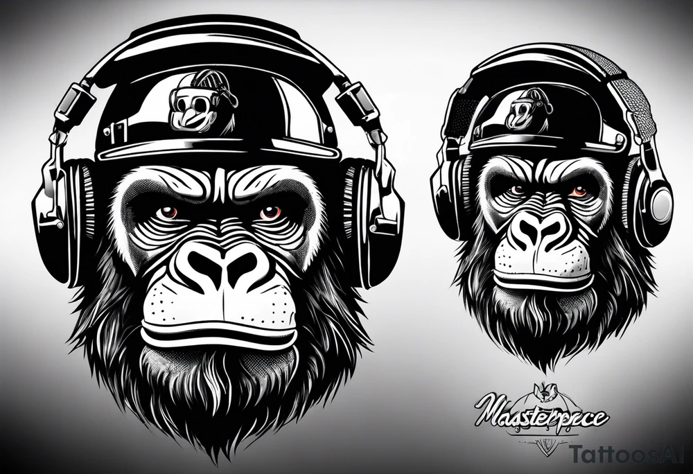 gorilla motorcycle microphone tattoo idea