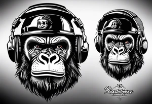 gorilla motorcycle microphone tattoo idea