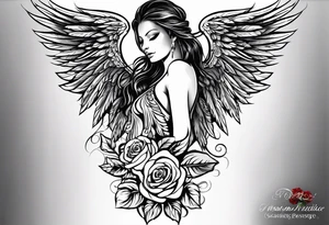 forearm tattoo
tribal angel wing including a rose tattoo idea