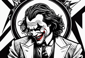 a classic joker engraving simple tattoo idea