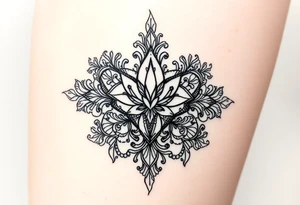 Diamond with vintage lace 
more detailed tattoo idea