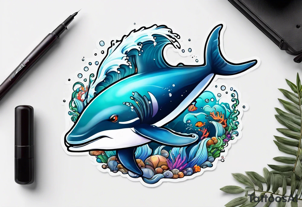 Animal cute , ocean tattoo idea