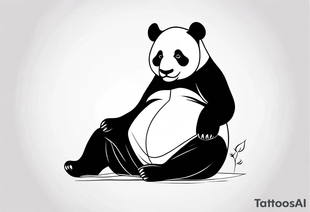 Panda in Yoga Pose tattoo idea