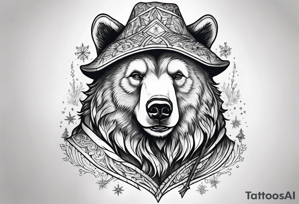 Snow Bear Wizard tattoo idea