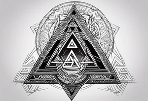 The valknut symbol and a wolf. tattoo idea