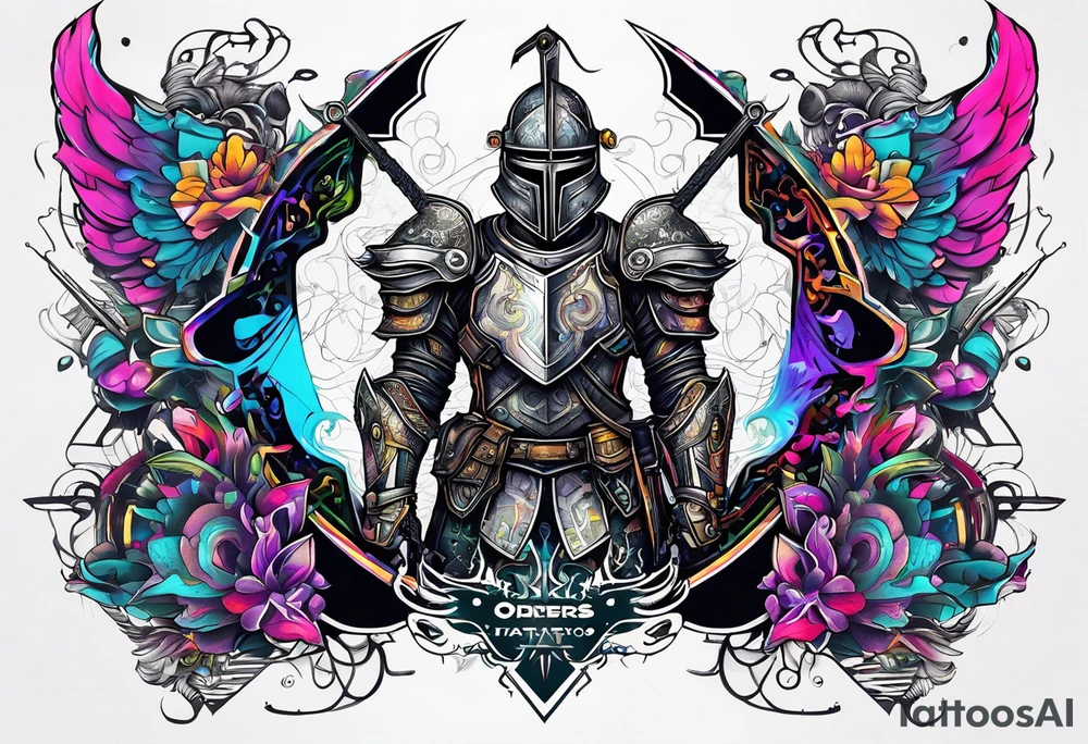 Cyberpunk mediavel Knight orders symbology tattoo idea