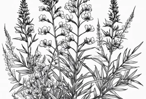 Fireweed thin schematic tattoo idea