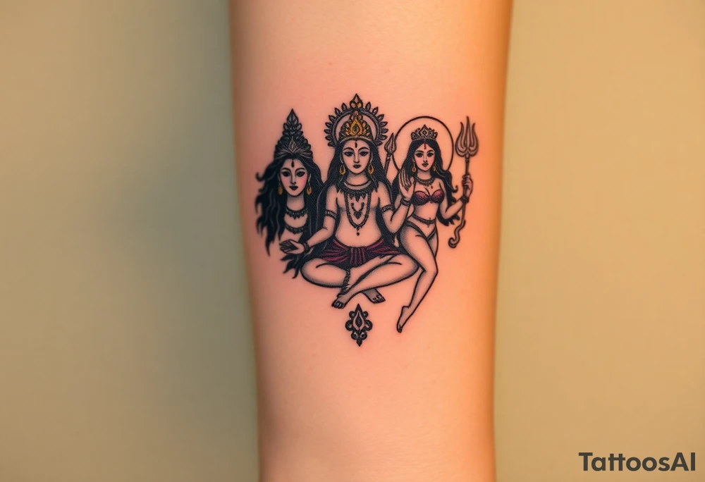 Lord Shiva, Godess Kali, Godess Lilith Together tattoo idea