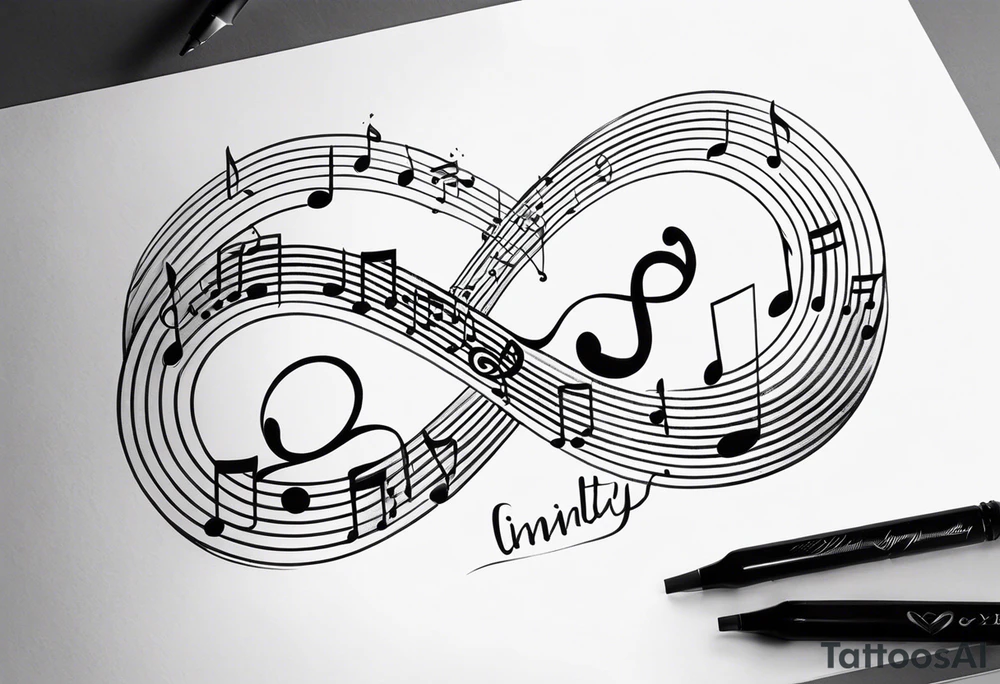 Music love infinity tattoo idea
