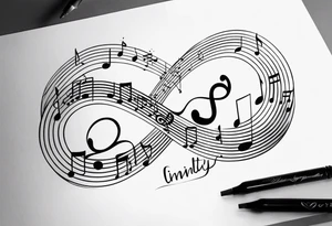 Music love infinity tattoo idea