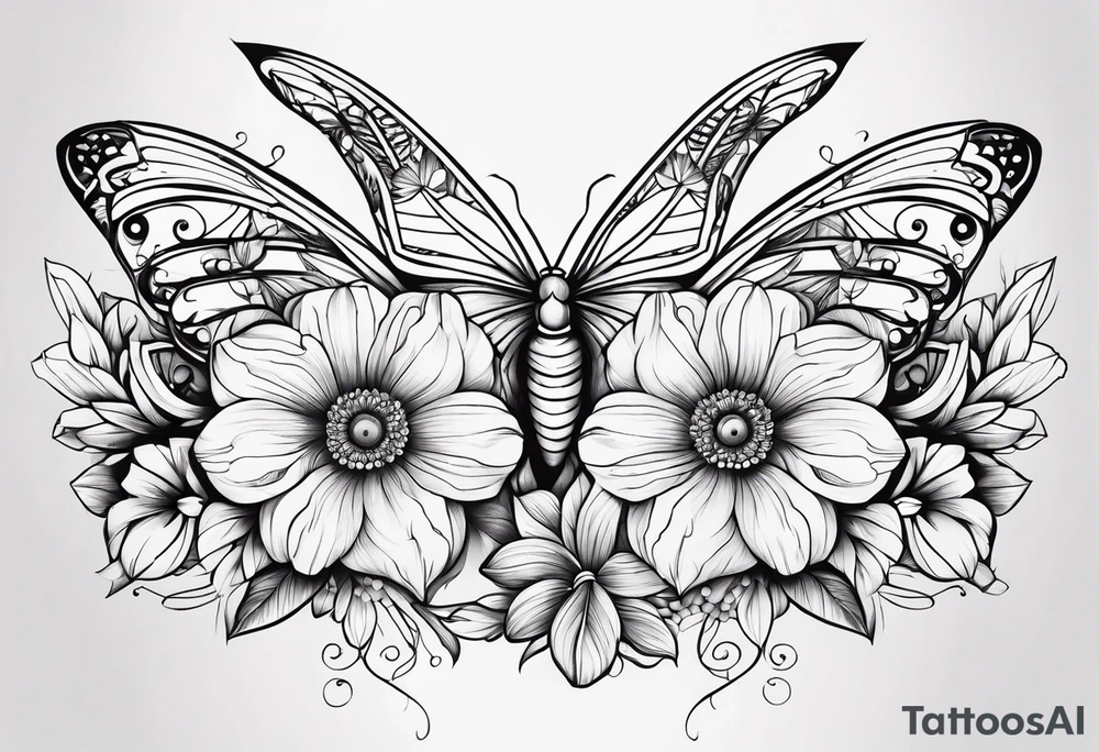 gemini flowers animals tattoo idea