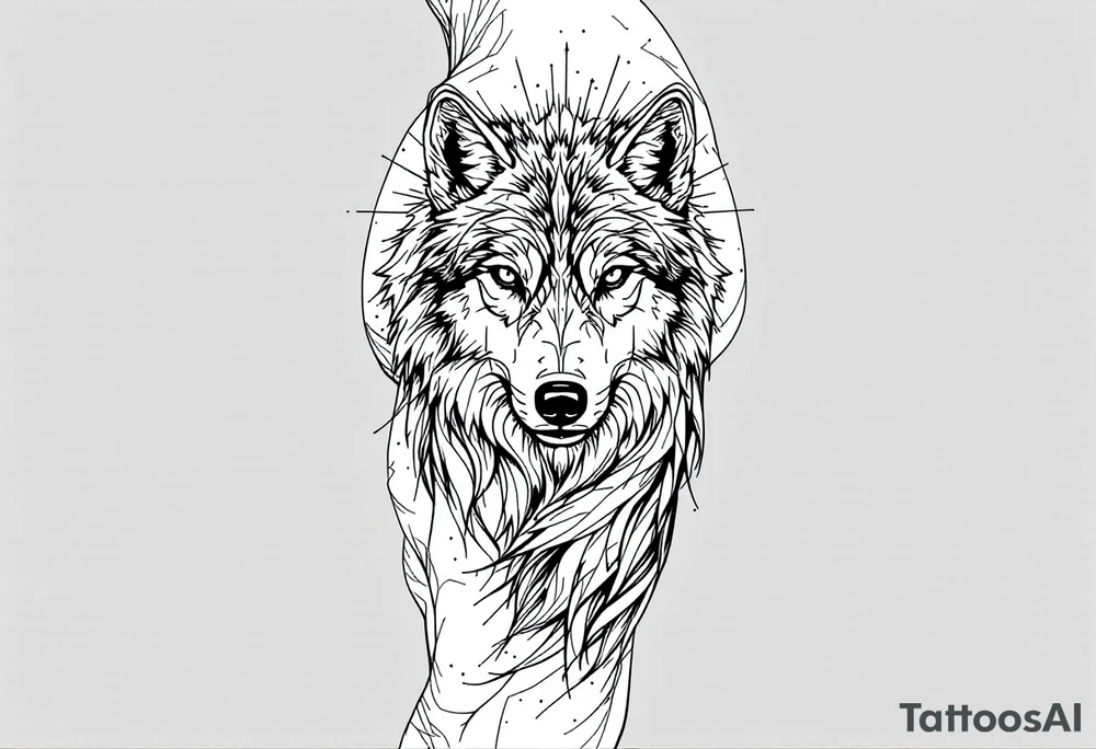 mongolian grey wolf tattoo idea