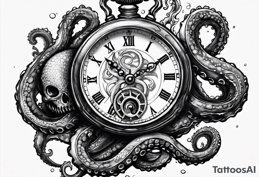 pocket watch attacked by an aggressive octopus tattoo idea pocket watch attacked by an aggressive octopus tattoo idea