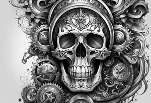 full sleeve mechanical tattoo idea